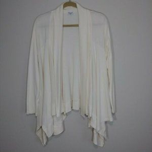 Splendid Hanky Hem Cardigan Wrap in Ivory/White, M